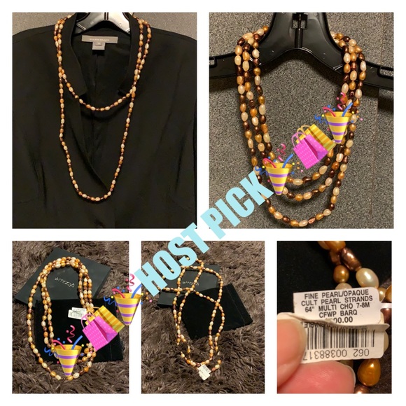 Jewelry - 🎉HP NWT Multi Choco Pearl 64” Cult Pearl Strand